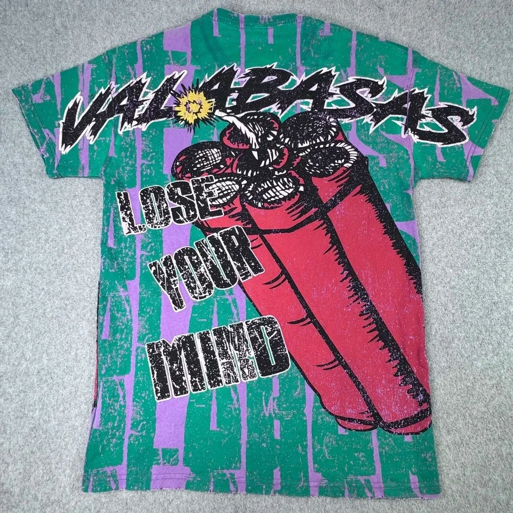 RARE Valabasas Vintage Tee Boom Lose Your Mind All‎ Over Graphic Tee Size XS